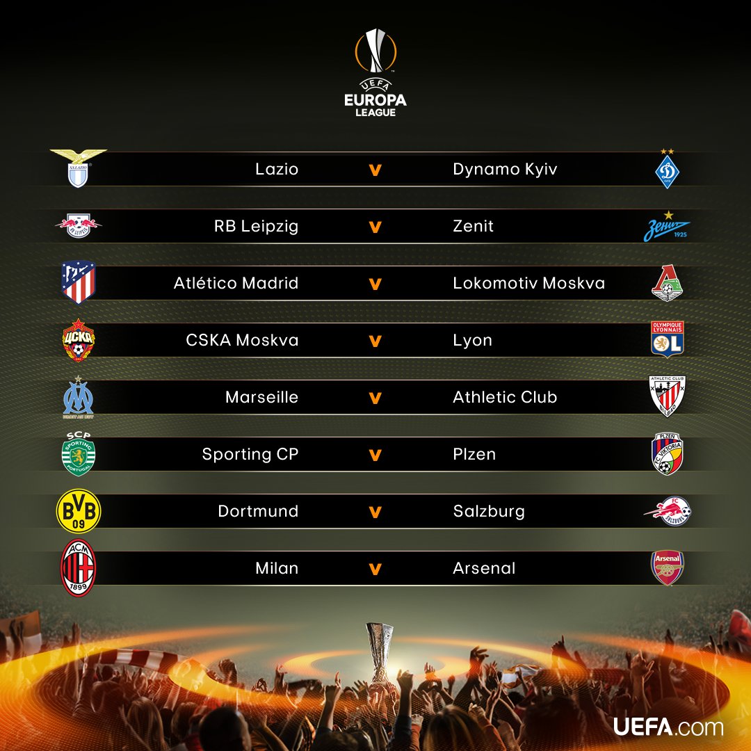 Os Confrontos Das Oitavas Da Liga Europa LD SportNews