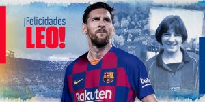 A imagem utilizada pelo Barça para felicitar o seu capitão, Leo Messi / FCB