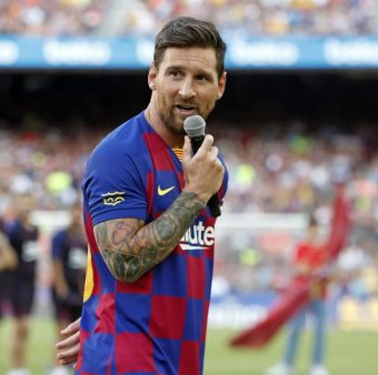 Messi, durante o seu discurso no Troféu Joan Gamper 2019
