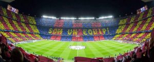 O mosaico de um Camp Nou lotado. Uma cena que todos esperam voltar a ver em um futuro próximo.
