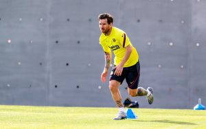 Messi no regresso ao trabalho após 57 dias de isolamento social.