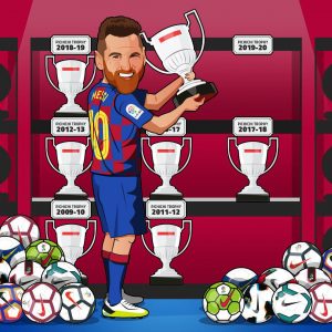 Messi, o único jogador da história sete vezes artilheiro da Liga Espanhola.