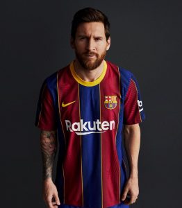 Messi, com a nova camisa do Barça.