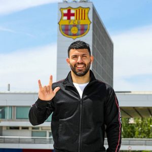 O atacante argentino Sergio Aun Agüero na Cidade Esportiva Joan Gamper, em Barcelona / FC Barcelona