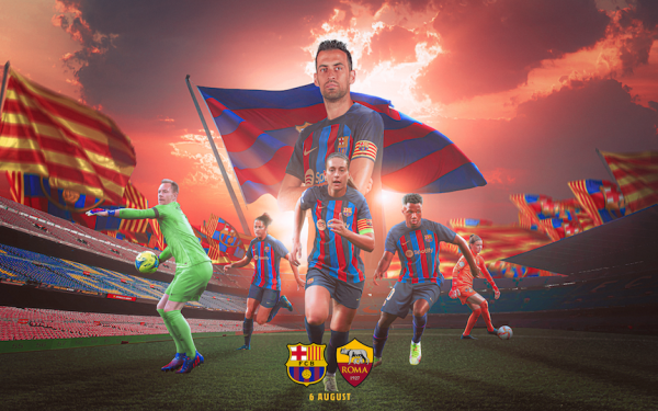 O Barça enfrentará a AS Roma no Troféu Joan Gamper 2022. / Twitter: @FCBarcelona_br