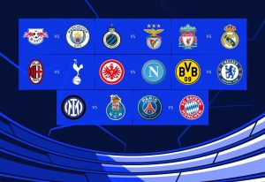 Esses são os duelos das oitavas de final da Liga dos Campeões da Europa. / Twitter: @ChampionsLeague