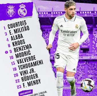 A escalação inédita do Real Madrid sem jogadores espanhóis.