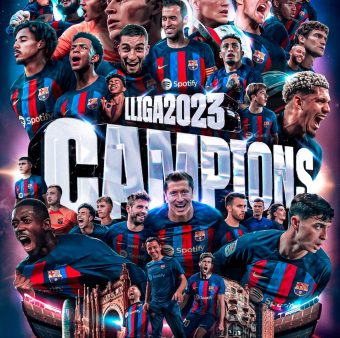 Barça, campeão da Liga Espanhola 2023. Parabéns! / Twitter: @FCBarcelona_br