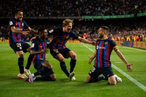 Jordi Alba, herói na vitória do Barça por 1 a 0 sobre o Osasuna, pela Liga Espanhola. / Twitter: @FCBarcelona_br