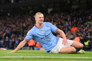 Com 35 gols, Haaland se tornou o maior artilheiro de uma edição da Premier League. / Twitter: @ManCityPT
