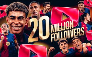 O Barça alcançou a marca de 20 milhões de subscritores no YouTube / Twitter @FCBarcelona_br