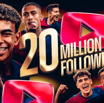 O Barça alcançou a marca de 20 milhões de subscritores no YouTube / Twitter @FCBarcelona_br