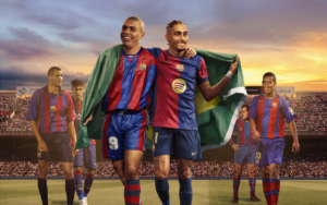 Raphinha alcançou os 47 gols com a camisa do Barça e igualou a marca do Fenômeno Ronaldo. / Twitter @FCBarcelona_br