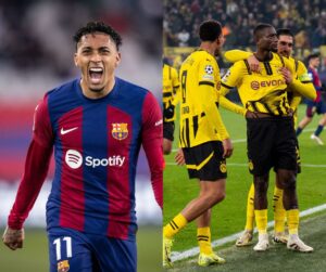 Raphinha e Guirassy, os principais goleadores da Champions, estarão frente a frente no duelo entre Barça e Borussia Dortmund.