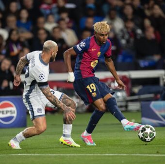 Lamine Yamal foi um dos destaques do Barça 3-3 Inter, pelas semis da Champions League. / Ricardo Nogueira