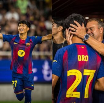 Dro, um dos destaques do Barça na vitória por 3 a 1 sobre o Vissel Kobe, no Japão. / @FCBarcelona_br
