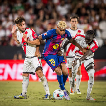 Lamine Yamal marcou o único gol do Barça no Estádio de Vallecas, em Madri. / @FCBarcelona_br