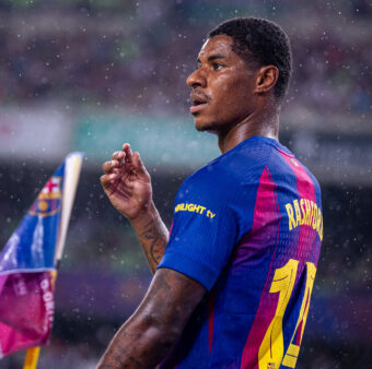 Marcus Rashford marcou contra o Daegu FC o seu primeiro gol com a camisa do Barça. / @FCBarcelona_br
