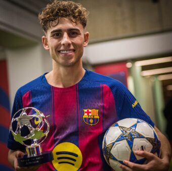 Fermín López, eleito o MVP do Barça vs Olympiacos e o Melhor Jogador da Semana na Champions League. / @FCBarcelona_br